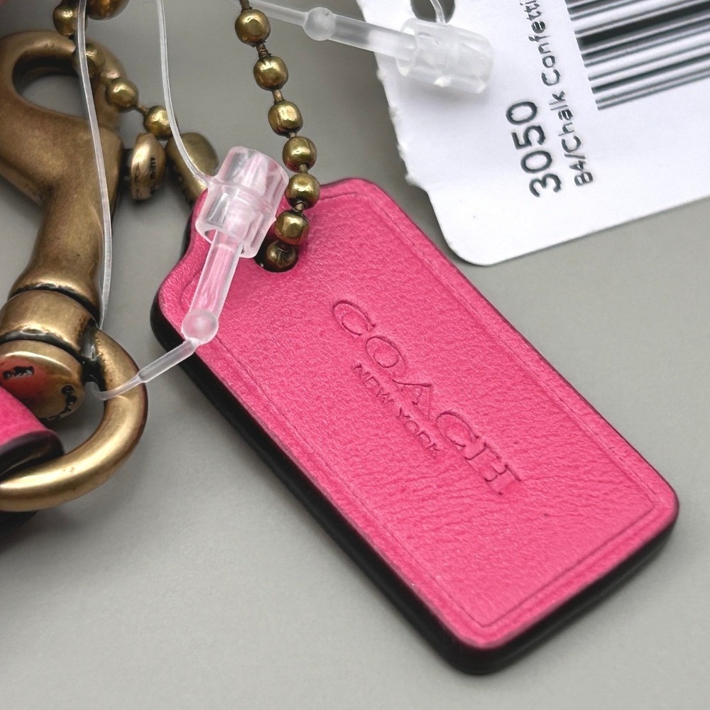 Coach Large Wristlet Signature Canvas Chalk Confetti Pink 3050 Brass Hardware - Picture 6 of 14